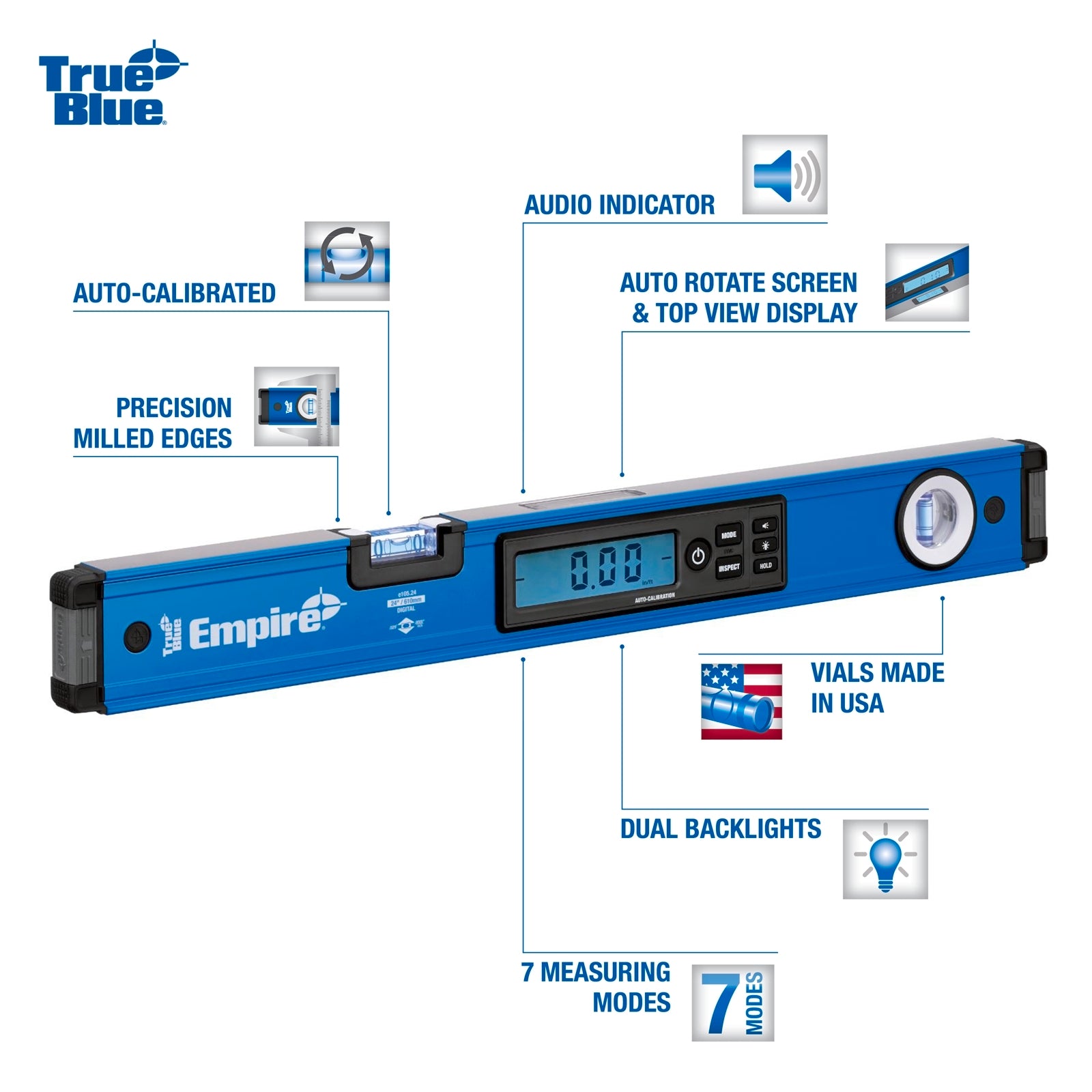 Empire 400mm Digital Spirit Level, Aluminium, Waterproof, Angle Display E105.16