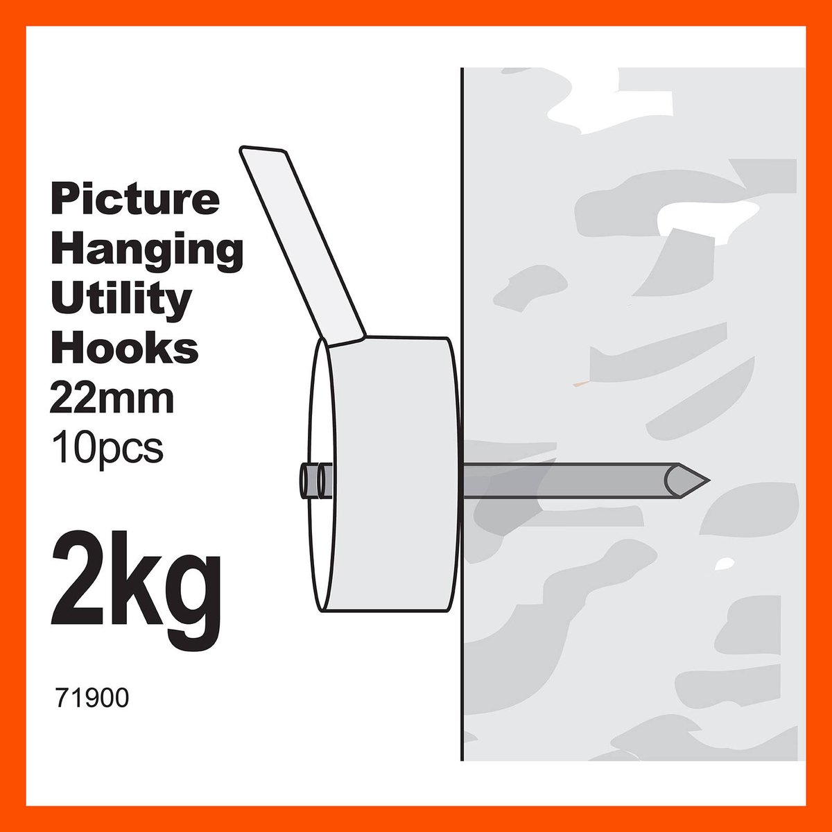Everhang Picture Hanging Utility Hooks 10 Pack ABS Plastic White