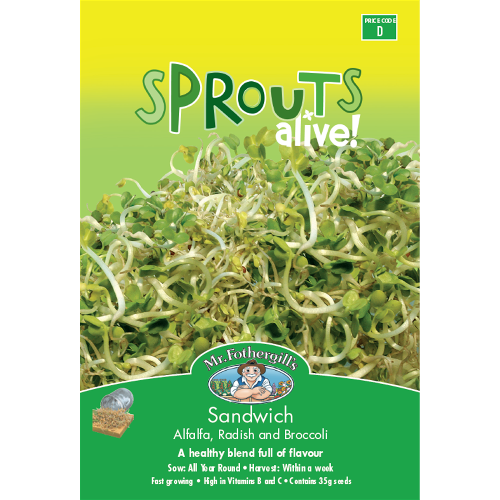Mr Fothergill's Sprouts Alive Sandwich Mix Seeds