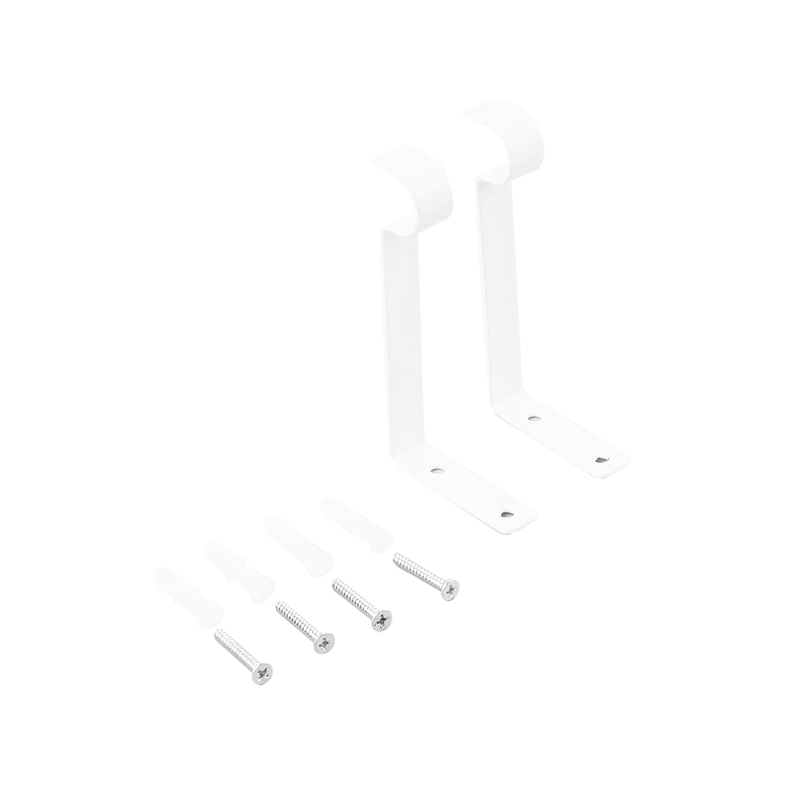 Windoware 100mm White Metal Single Curtain Unstayed Bracket - 2 Pack