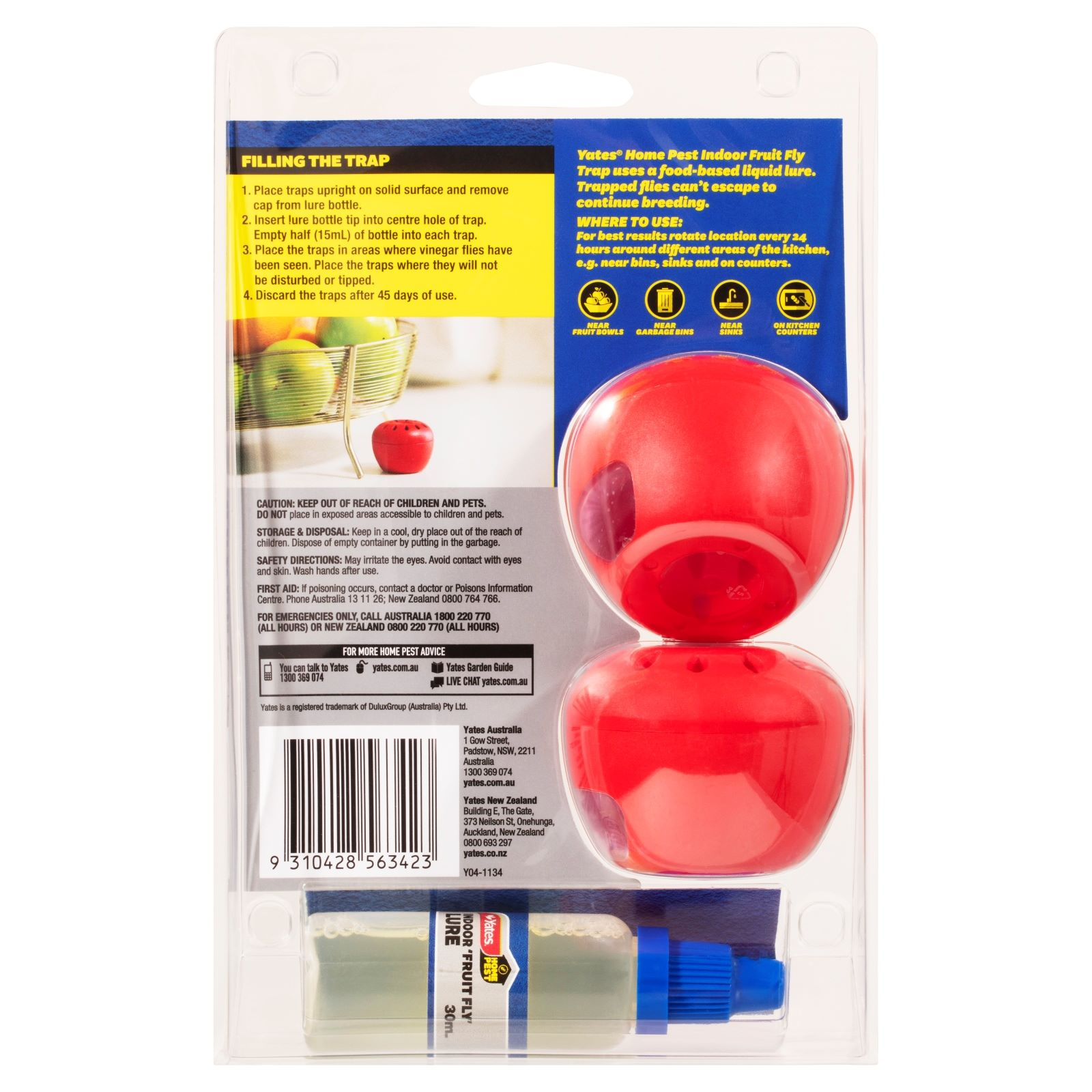 Yates Home Pest Indoor Fruit Fly Trap - 2 Pack