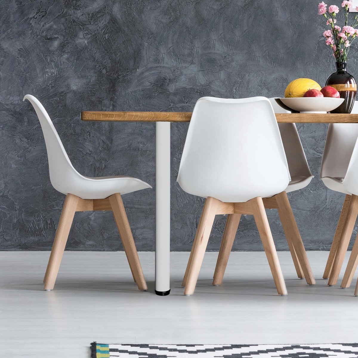 Adoored Table Leg - 60 x 710mm - Steel - Adjustable White - SuperSaverAU - view 3