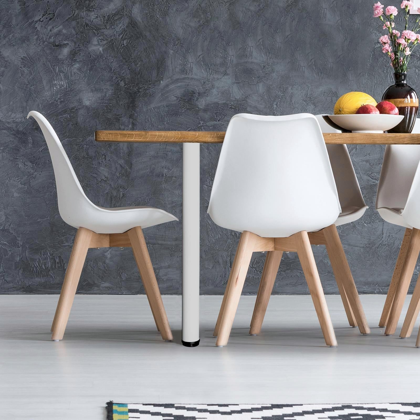 Adoored 60 x 710mm Steel White Round Adjustable Table Leg