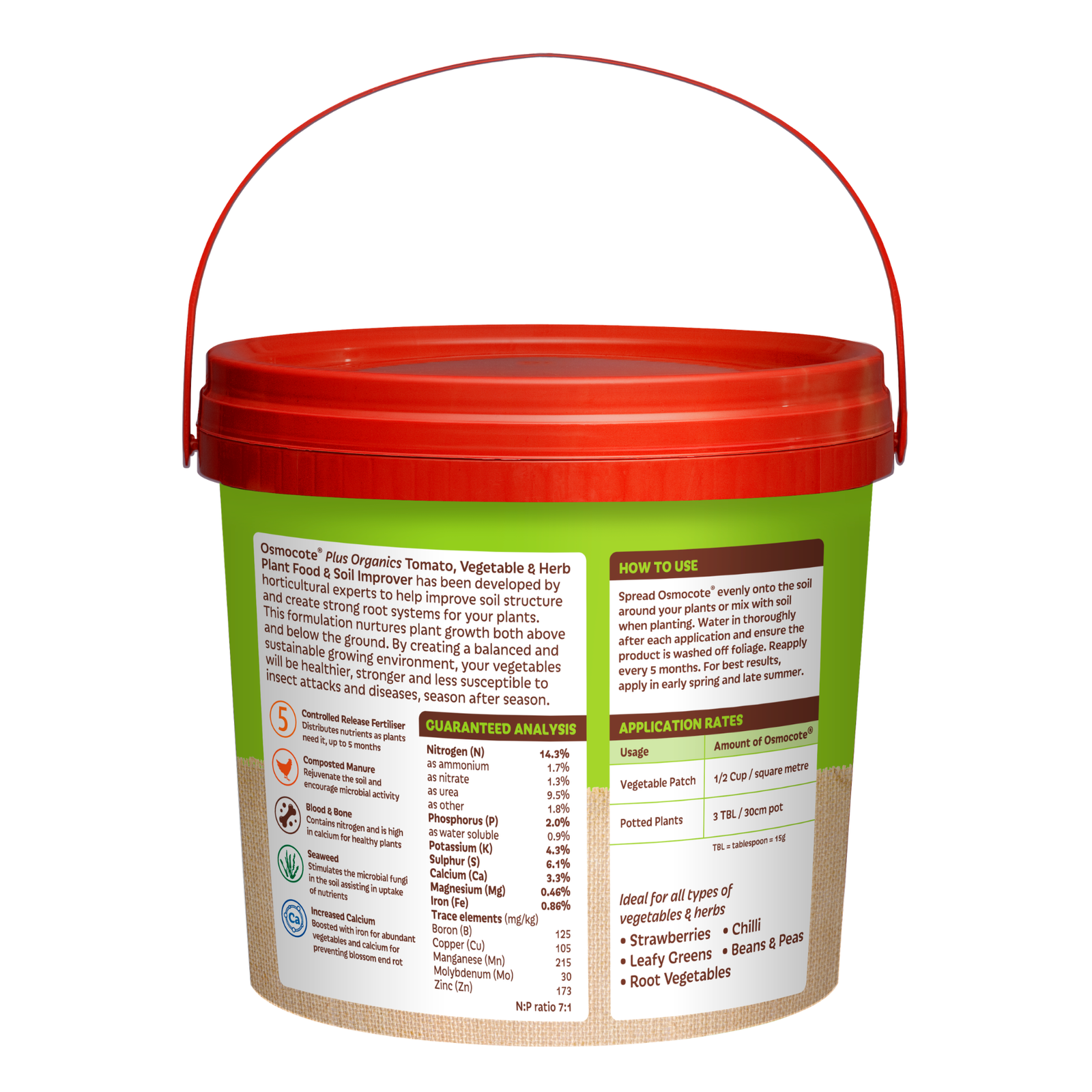 Scotts Osmocote Plus Organics 1.5kg Tomato, Vegetable & Herb Plant Food & Soil Improver