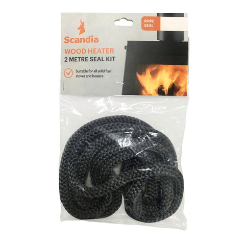 Scandia 2m Fibreglass Rope Seal 9mm Black - Durable Heat & Smoke Barrier - SuperSaverAU - view 1