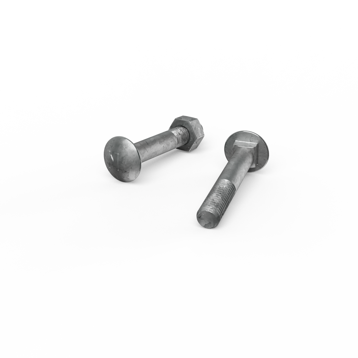 ZENITH M8 x 50mm Hot Dip Galvanised 4.6 Grade Cup Head Bolts and Nuts - 25 Pack