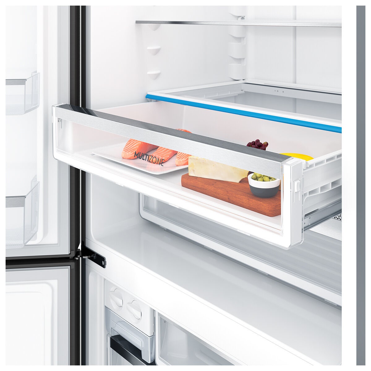 Electrolux 496L bottom mount fridge - left hinged, matte black, 6 star energy rating - EBE5007BD-L