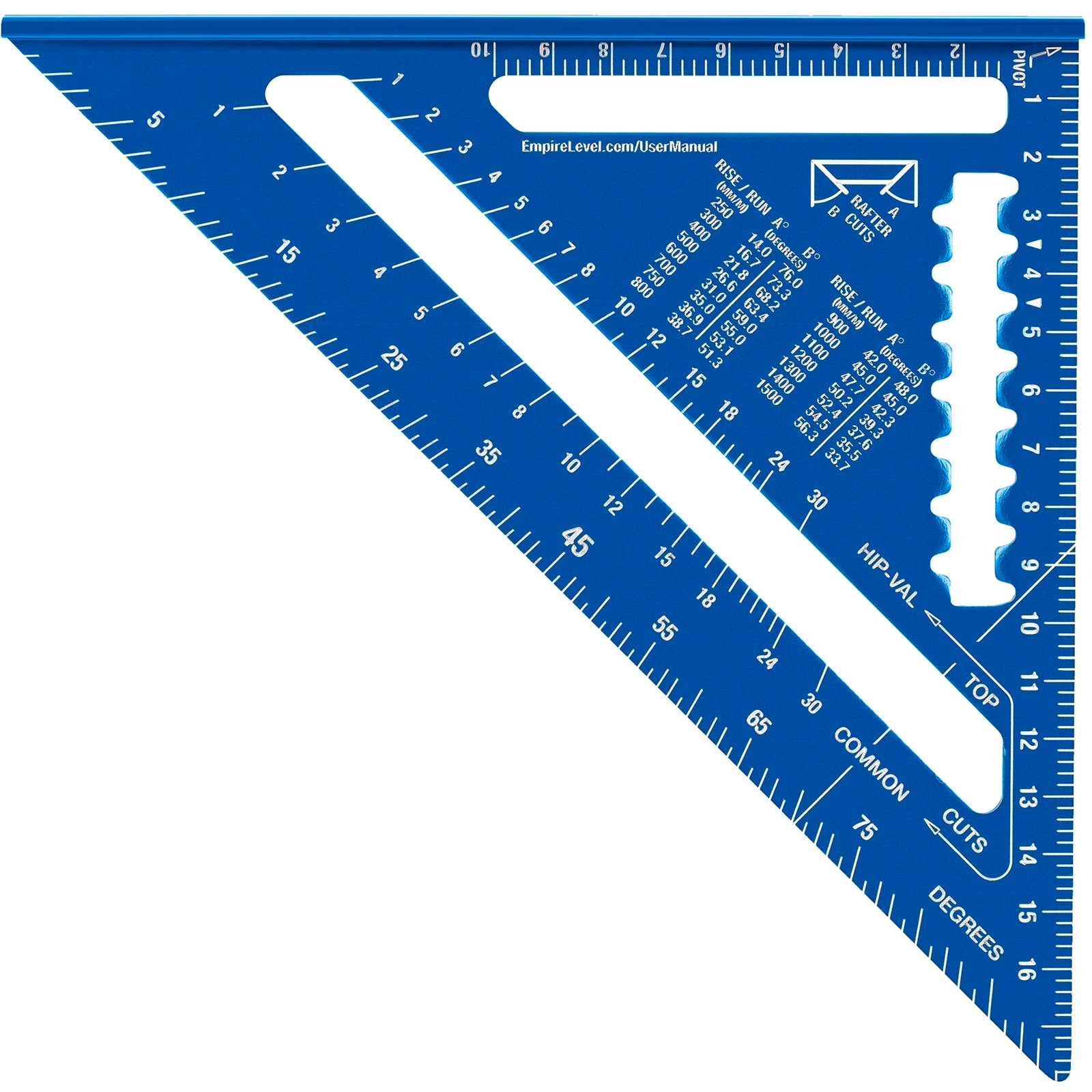 Empire True Blue 180mm Laser Etched Aluminium Rafter Square Metric