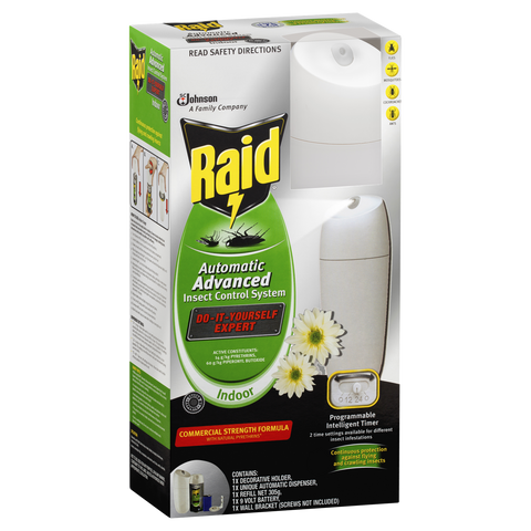 Raid Automatic Advanced Insect Control System - Indoor Dispenser for Flying and Crawling Insects