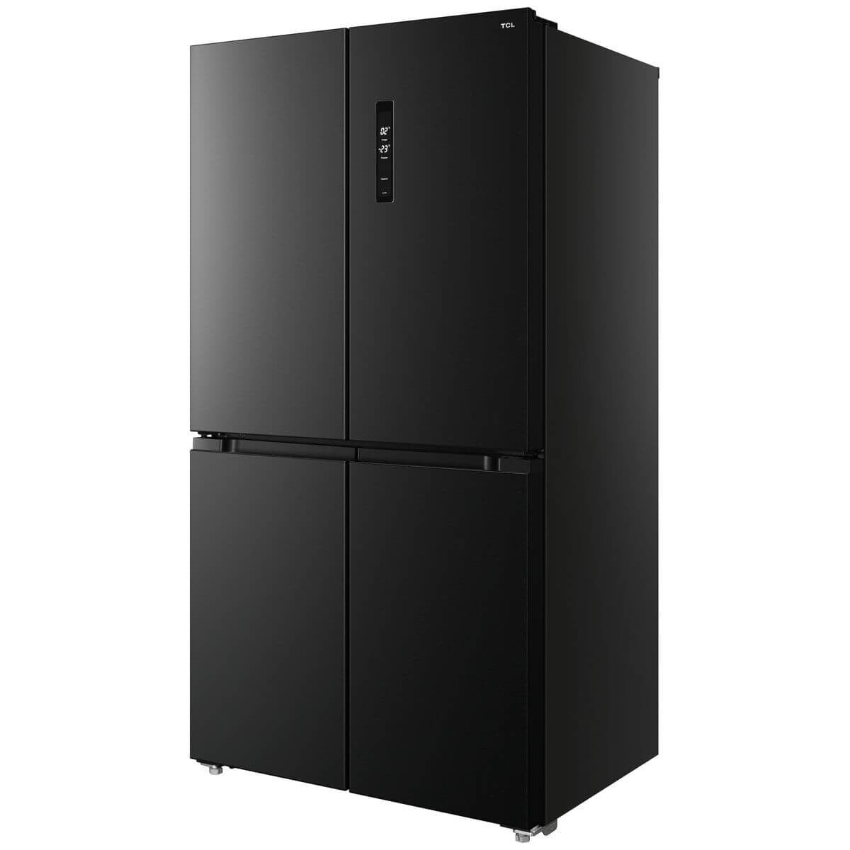 TCL 596L Quad Door Fridge - Black, 5 Star Energy Rating, Metal Cooling - TRF590QB