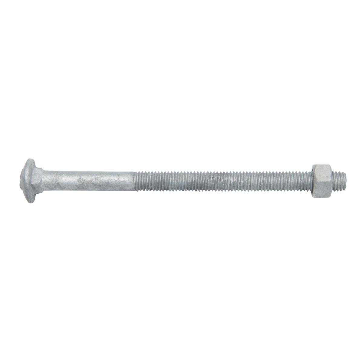 Zenith M8 x 120mm Hot Dipped Galvanised Cup Head Bolt and Nut - 4.6 Grade Steel, Each
