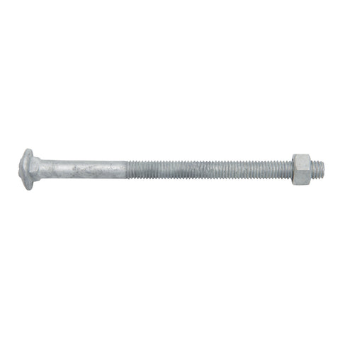 Zenith M8 x 120mm Hot Dipped Galvanised Cup Head Bolt and Nut - 4.6 Grade Steel, Each