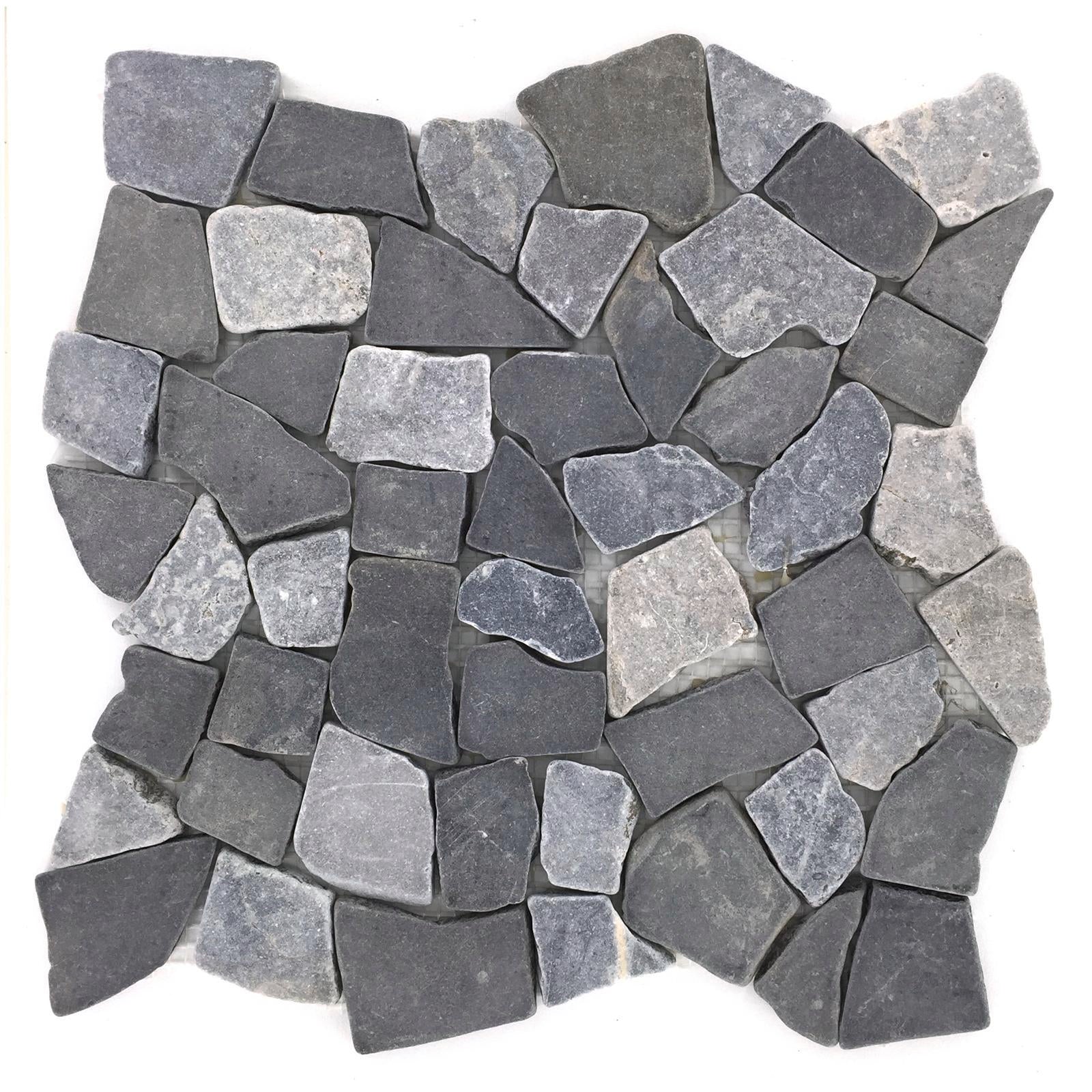 Decor8 Grey Mix Marble Mosaic Tile 300 x 300 x 10mm, Matte Crazypave Indoor/Outdoor