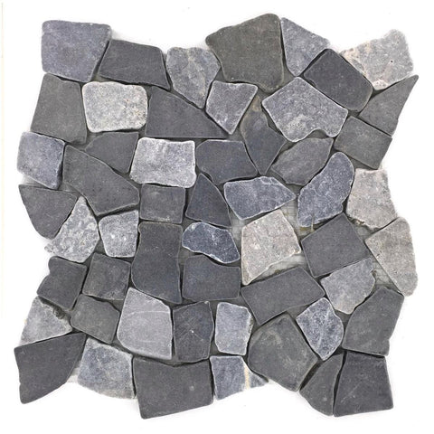 Decor8 Grey Mix Marble Mosaic Tile 300 x 300 x 10mm, Matte Crazypave Indoor/Outdoor