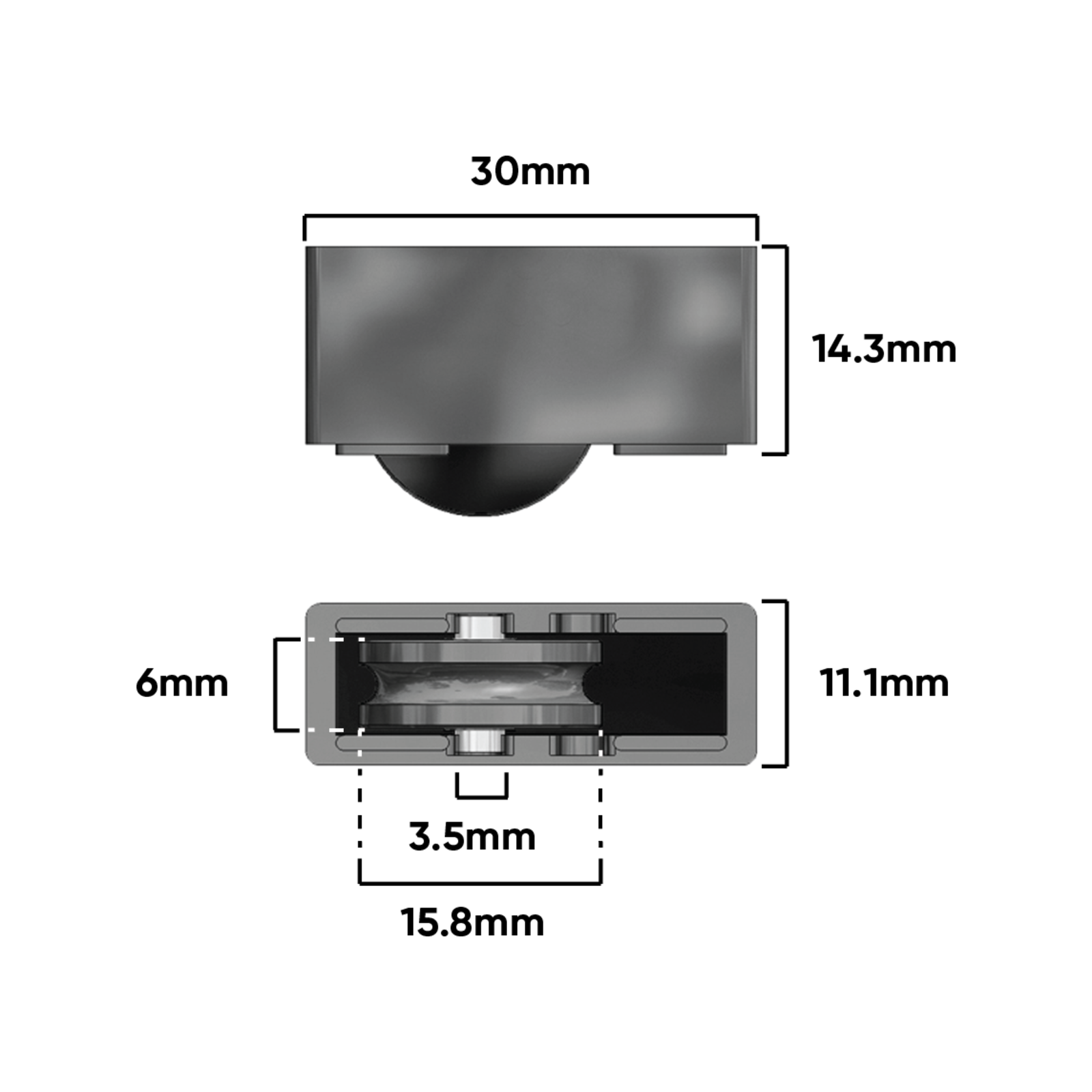 Rolltrak Adjustable Nylon Carriage & Roller, Sliding Window, 2 Pack