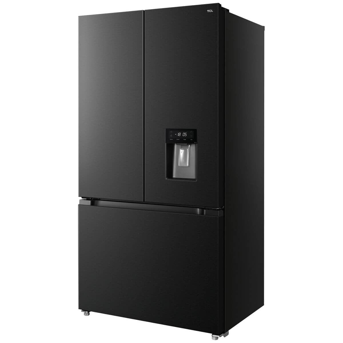 TCL 575L French Door Fridge - Black, 5 Star Energy Rating, Water Dispenser - TRF576FHB