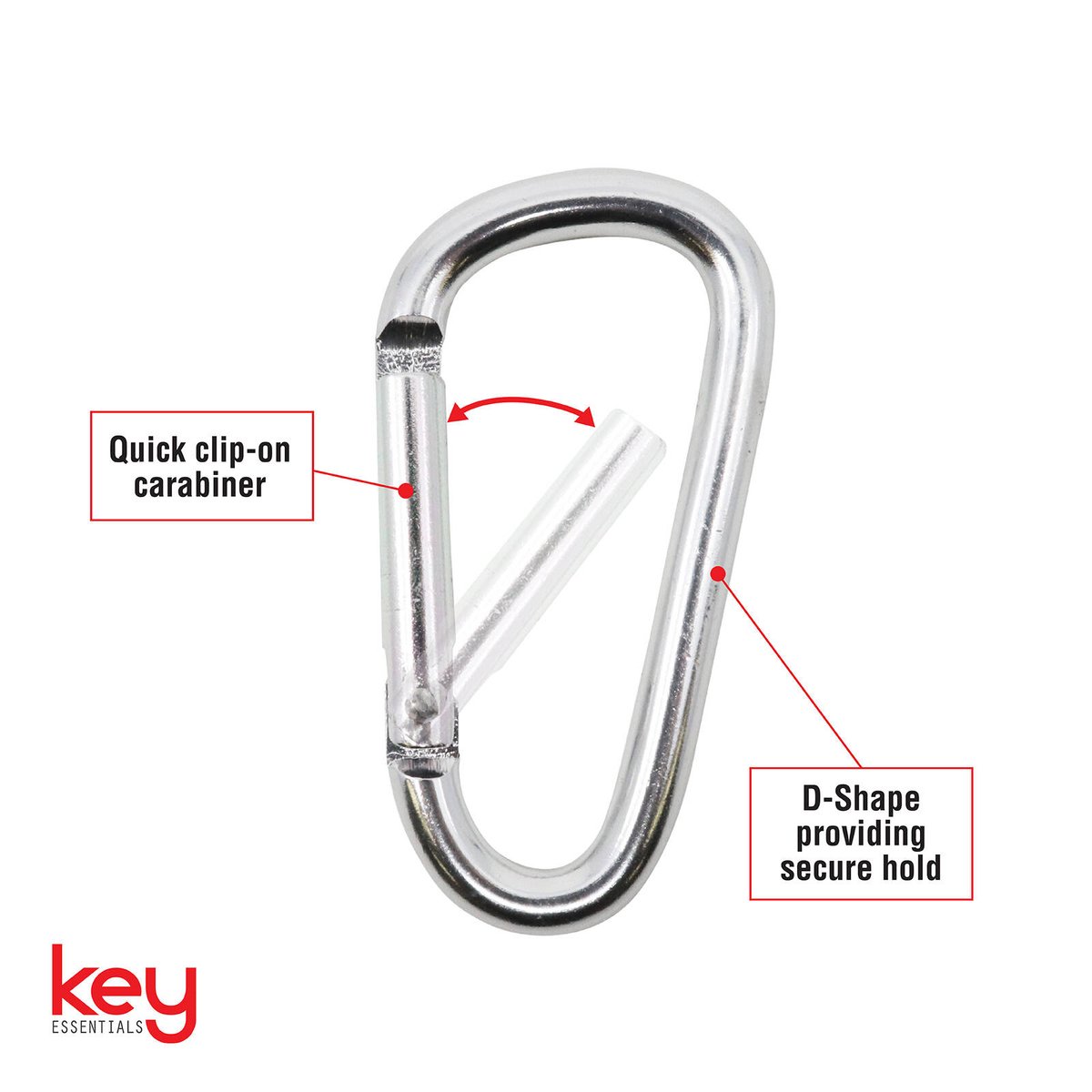 Key Essentials 6mm Aluminium D-Shape Key Ring - Mixed Colours