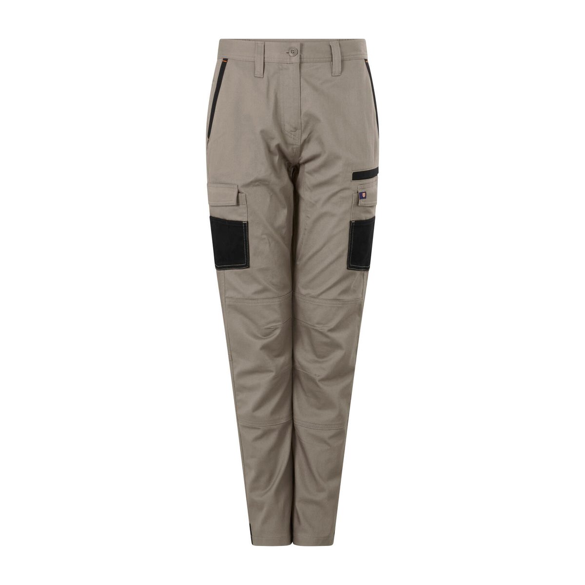 Citeco Womens Cotton Stretch Cargo Pant, 245gsm Twill, Khaki - Size 16