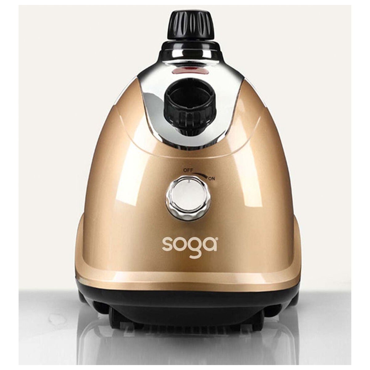 SOGA garment steamer - 1800W, 1.8L tank, 35g/min steam, adjustable pole, gold finish - GARMENTROUNDGOLD
