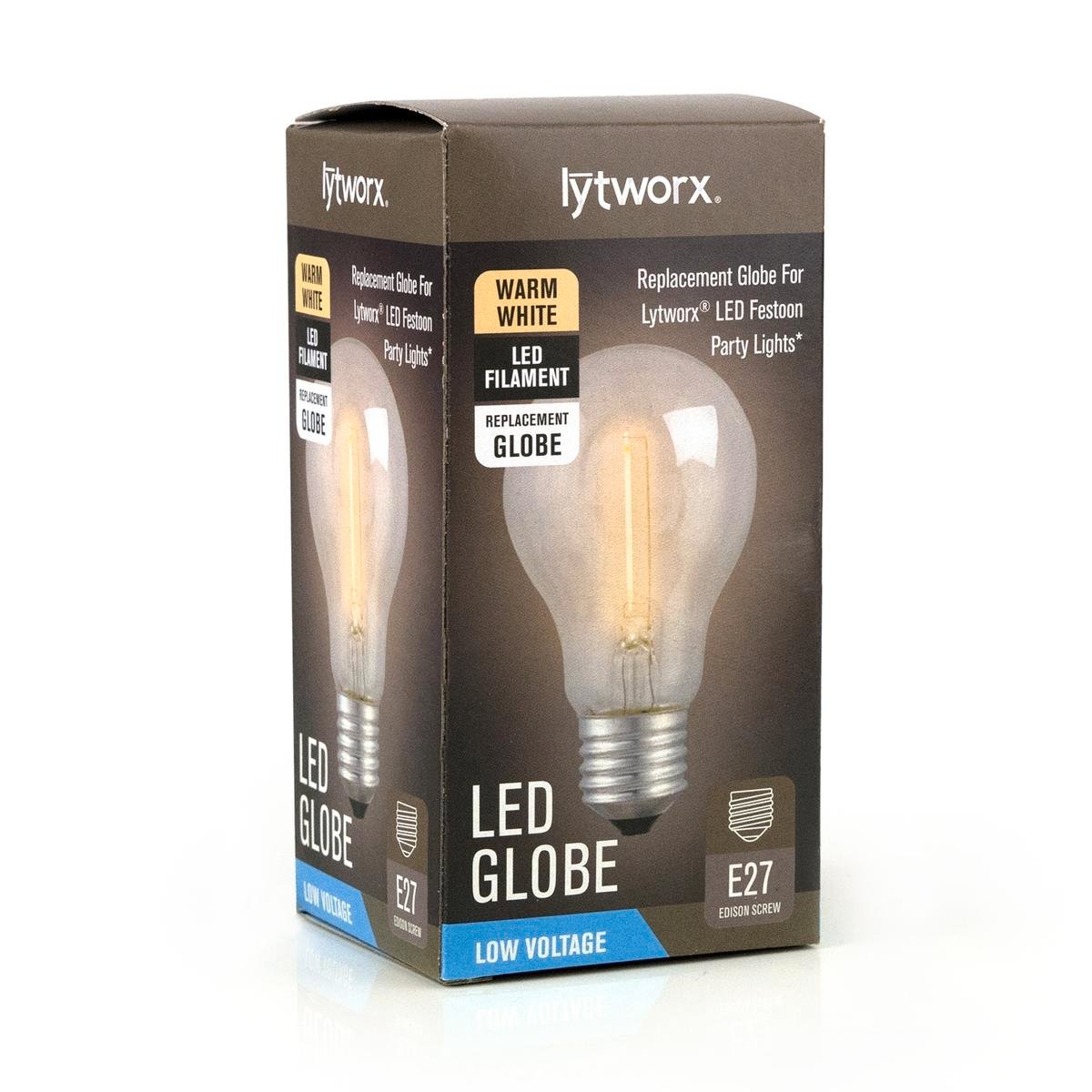 Lytworx Warm White Festoon LED Globe 60mm Glass Indoor Outdoor Use - SuperSaverAU - view 1