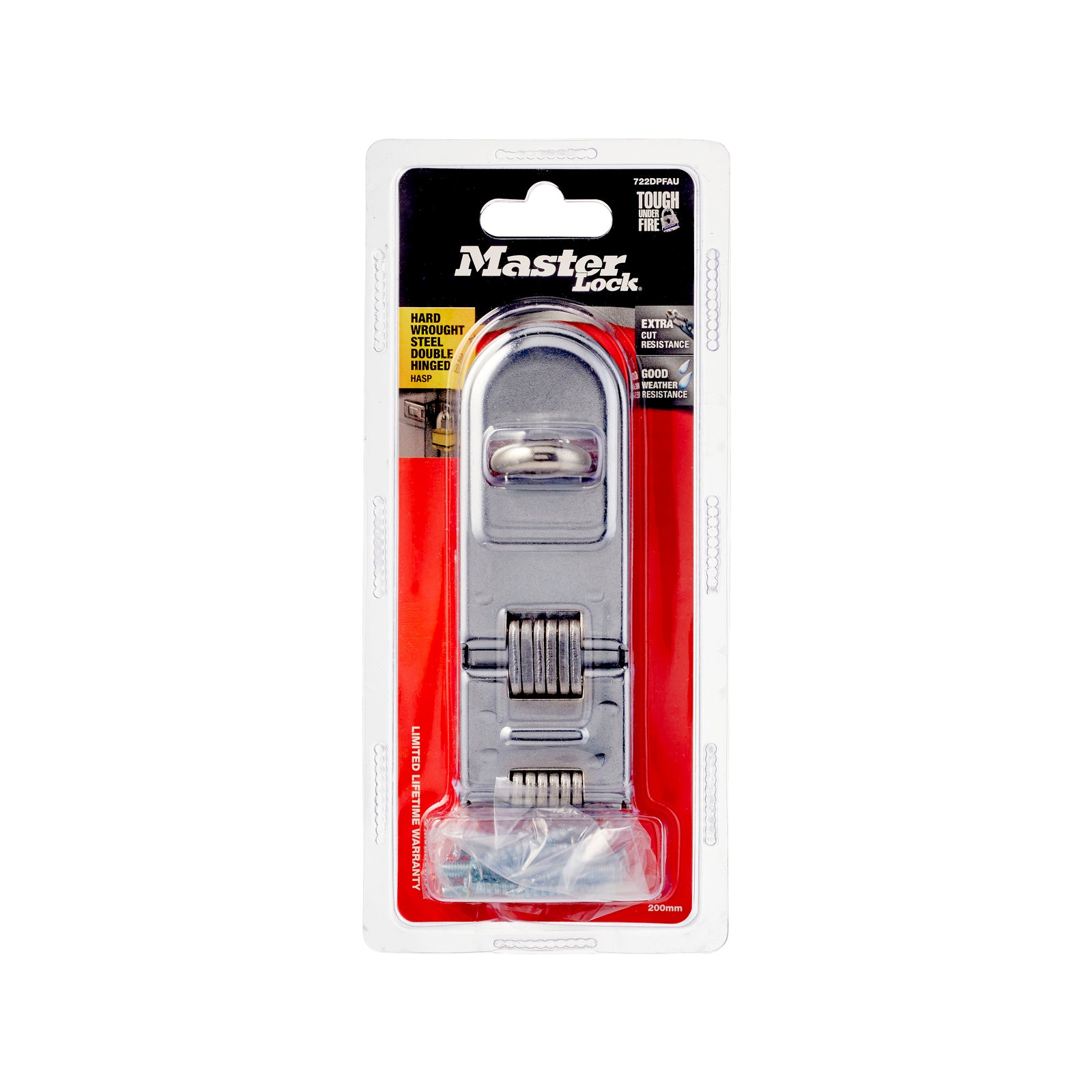 Master Lock 200mm Double Hinged Hasp and Staple