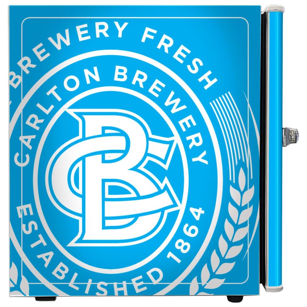 Schmick 46L Blue Carlton Draught Branded Retro Style Mini Fridge - Frost Free - BC46W-DRAUGHT-V2