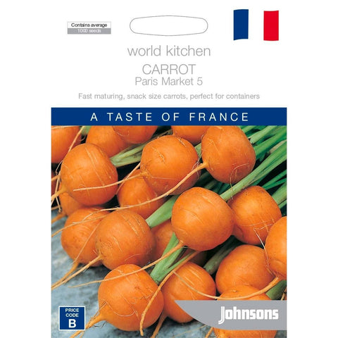 Johnsons Carrot Paris Market Seeds 5 Pack Easy To Grow Gourmet - SuperSaverAU - view 1