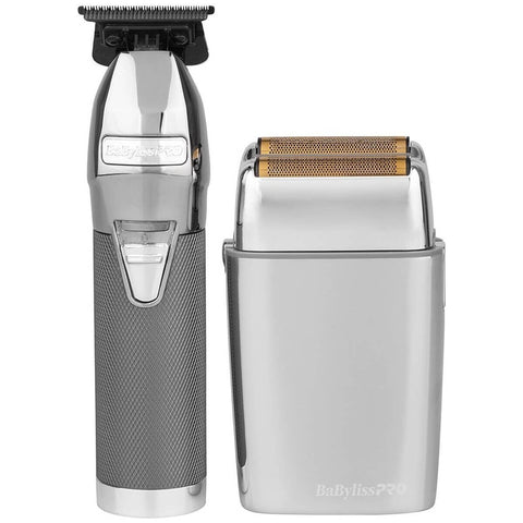 BaBylissPRO Duo Foil Shaver and Outliner Trimmer - Silver - 7200rpm Brushless Motor - 900770