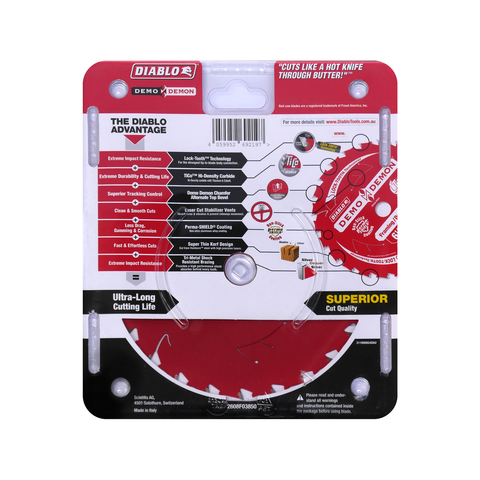 Diablo 165mm 24T Framing and Demolition Demo Demon Circular Saw Blade 20mm Arbor