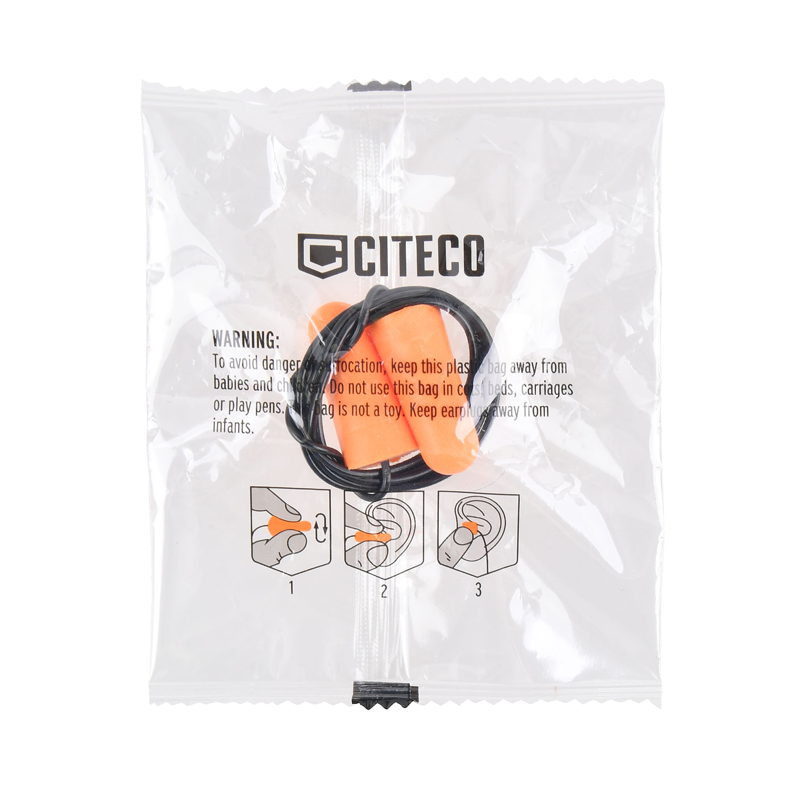 Citeco Class 5 PU Foam Corded Ear Plugs 100 Pairs Reusable