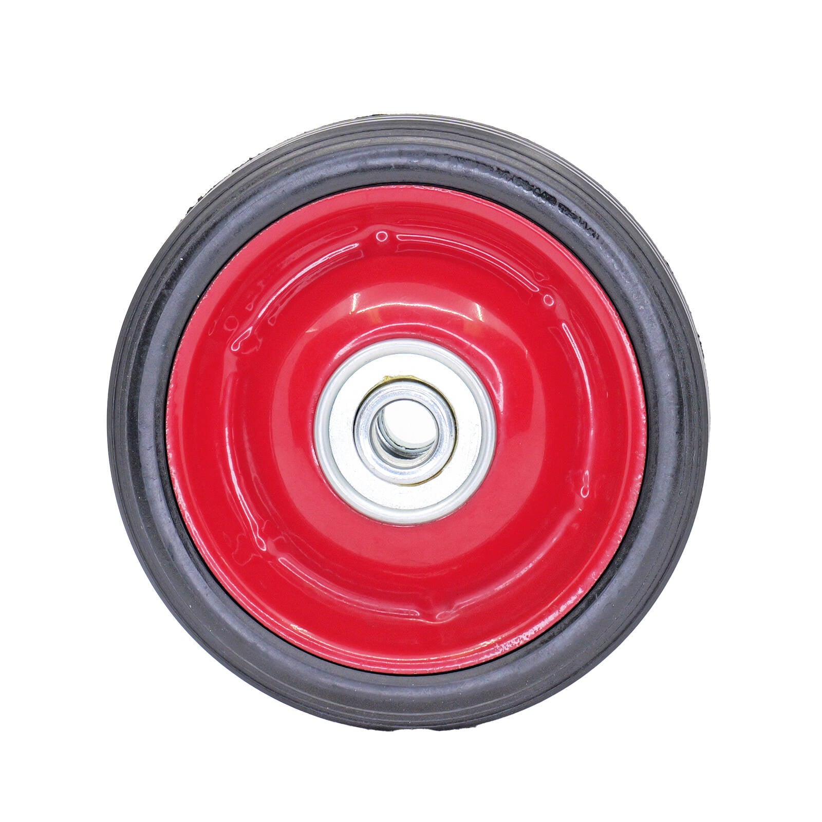 Easyroll 125mm Black Rubber Tyre with Red Metal Centre, Solid, 40kg Load