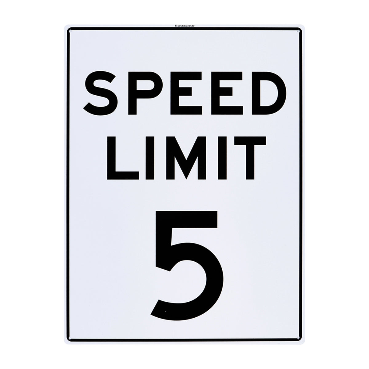 Sandleford 5km Speed Limit Sign 450 x 600mm White/Black Polypropylene
