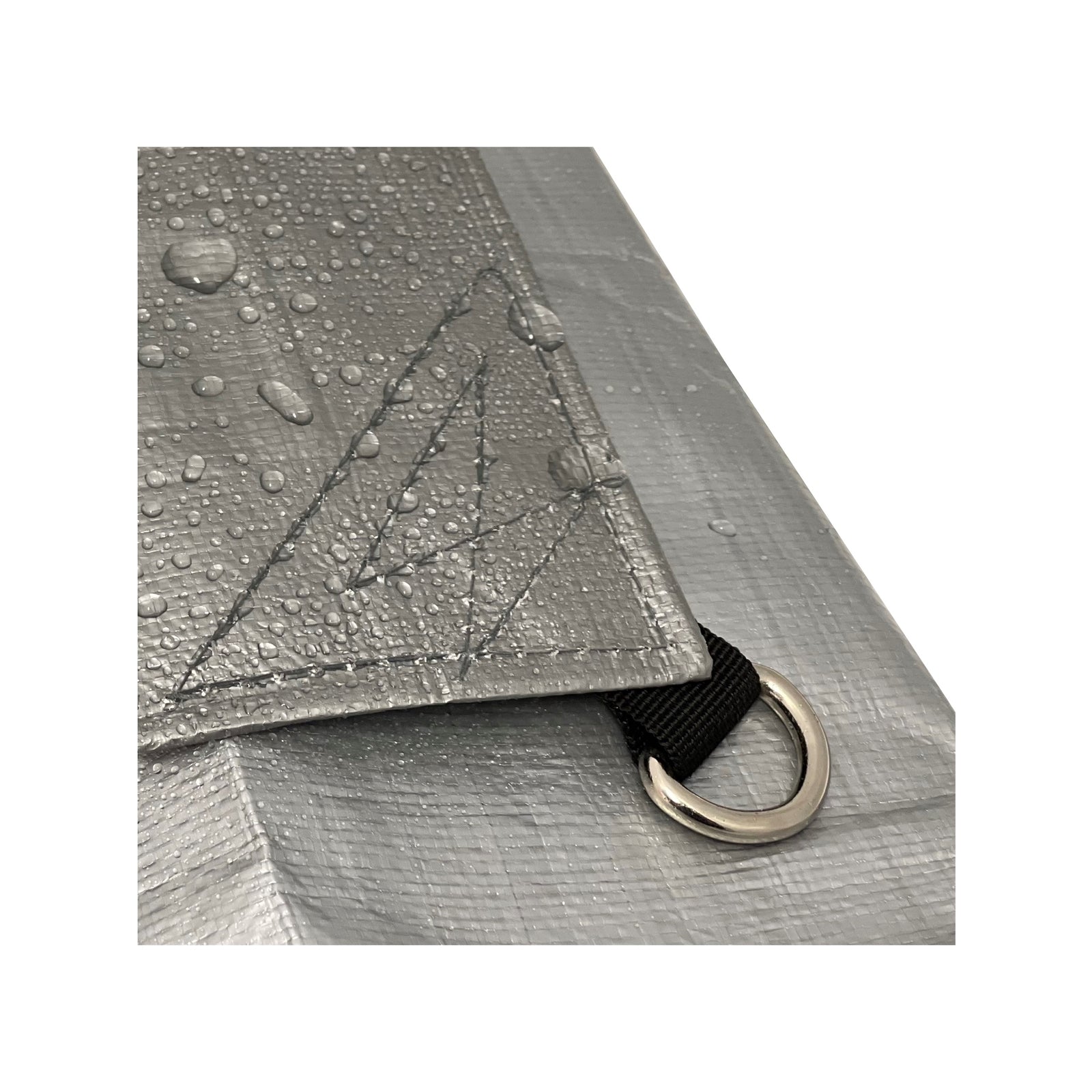 Polytuf 6.1 x 9.1m Extra Heavy Duty D-Ring Tarpaulin Silver/Black UV Resistant