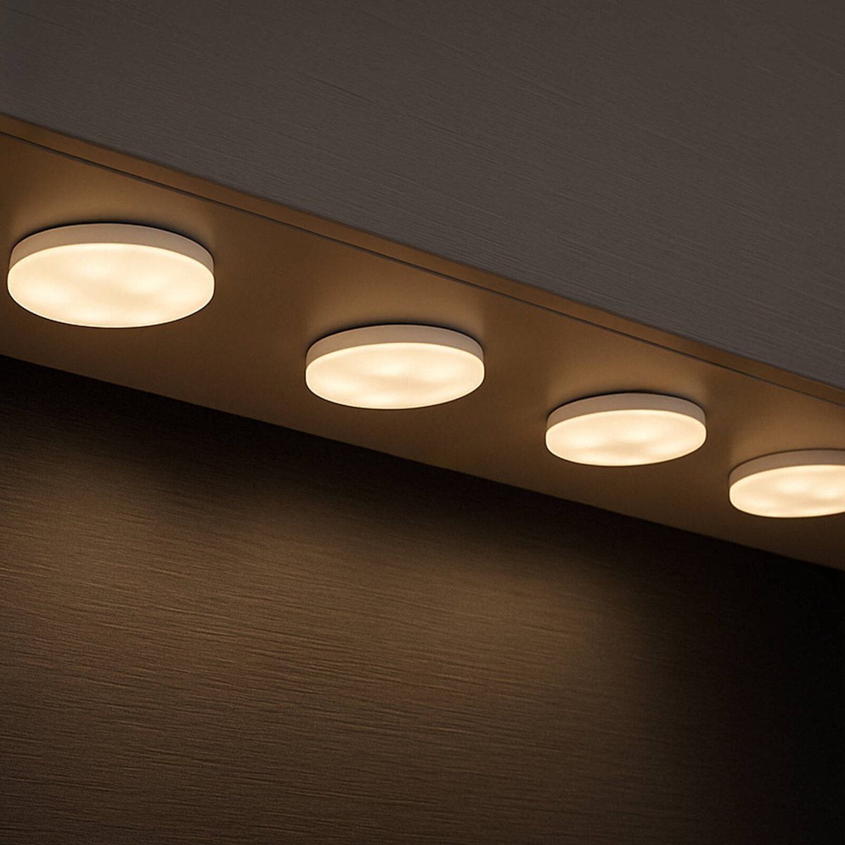 Arlec Grid Connect Smart RGBW Puck Lights, Wired, Indoor, App Controlled - 4 Pack UC508HA