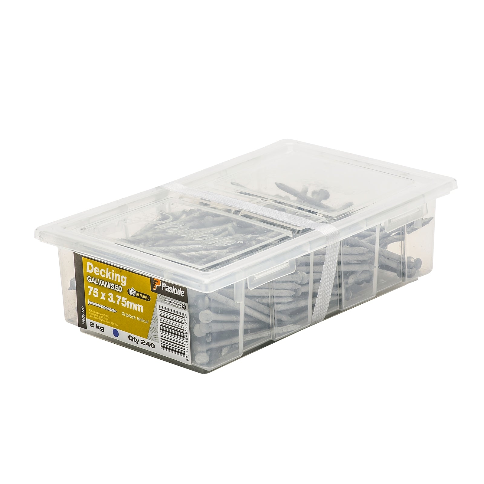 Paslode Griplock Galvanised Decking Nails 75 x 3.75mm 2kg 240 Pack