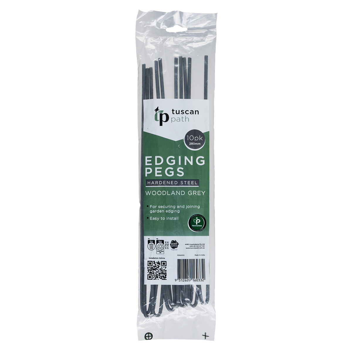 Tuscan Path Woodland Grey Garden Edging Pegs 280mm - 10 Pack