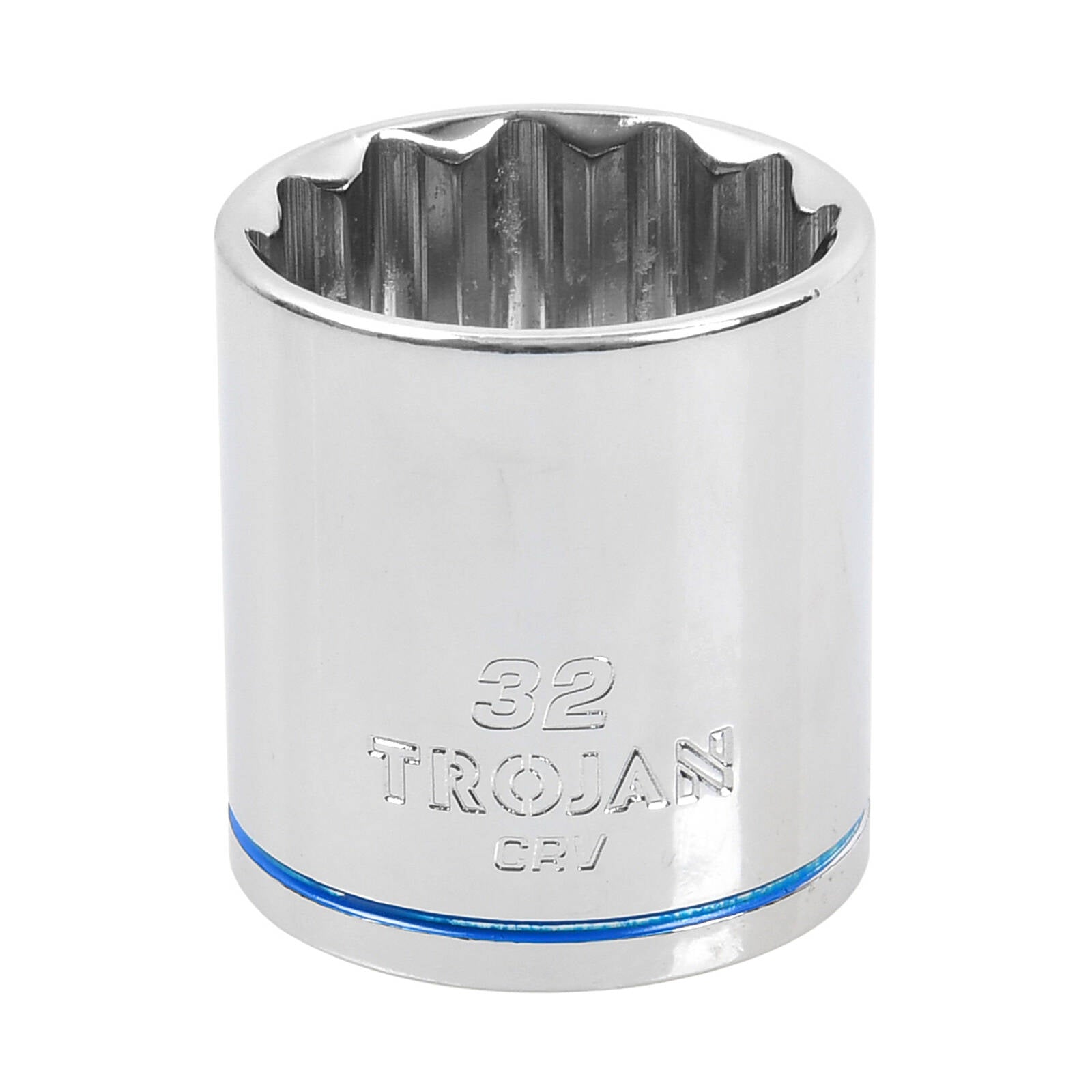 Trojan 32mm Socket 1/2" Drive, Chrome Vanadium 12 Point Metric