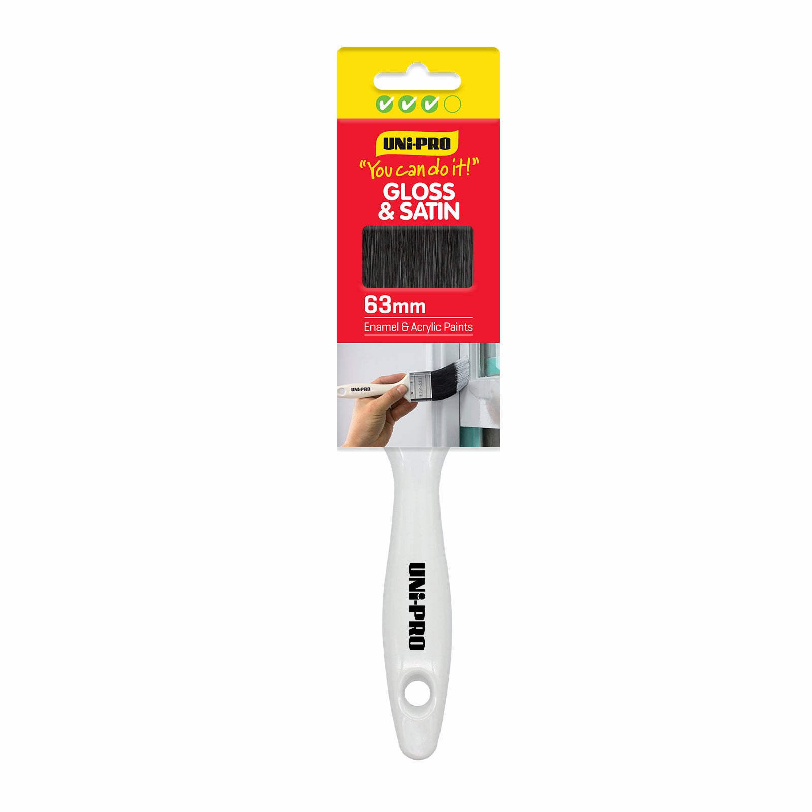 Uni-Pro 63mm Synthetic Filament Gloss and Satin Brush Solvent Resistant