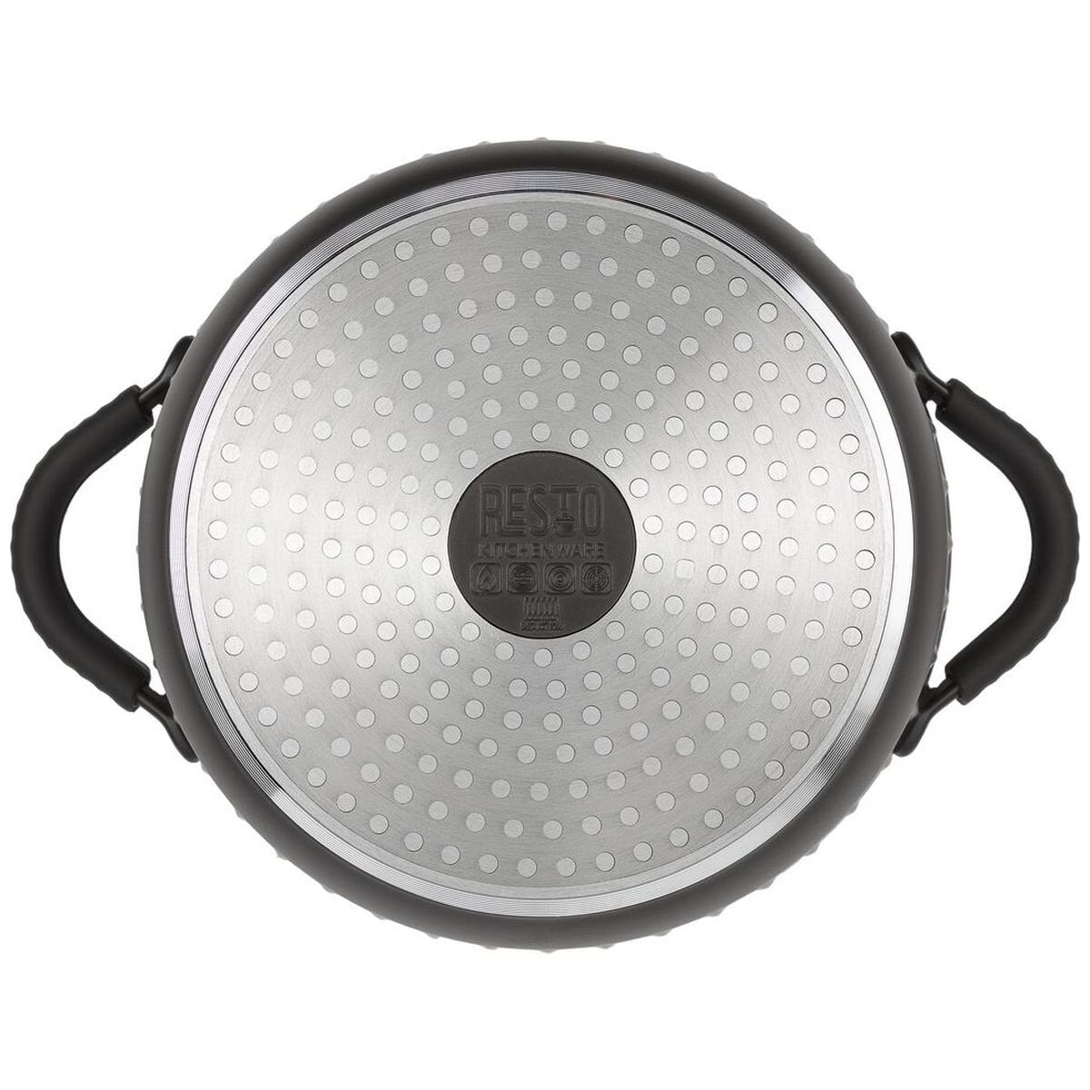 Resto Ascella 24cm Non-Stick Casserole Pot with Lid - 4.6L, Recycled Aluminium, Induction - RE94003
