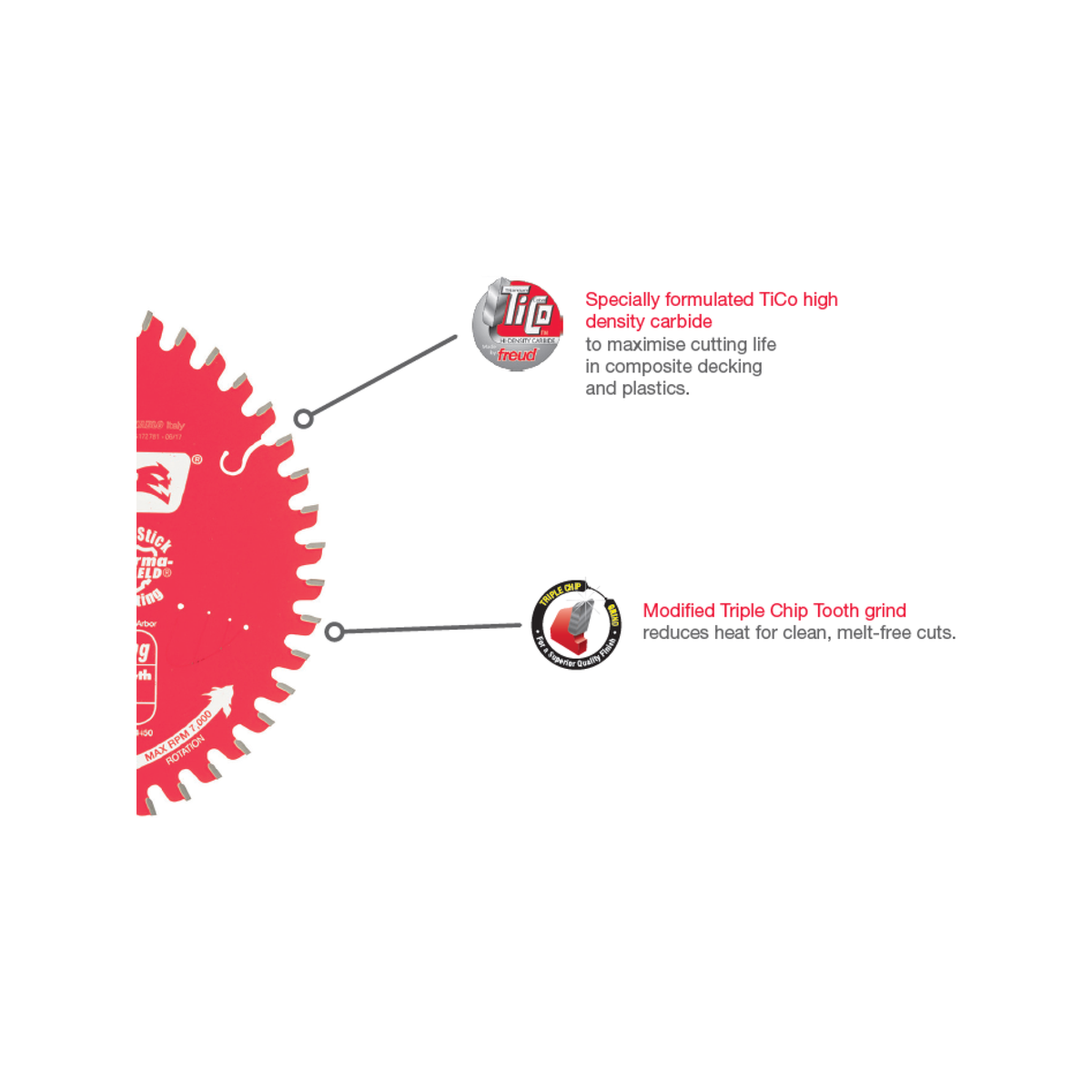 Diablo 7" Composite Decking Saw Blade - 184mm 44T - TiCo Carbide - SuperSaverAU - view 2