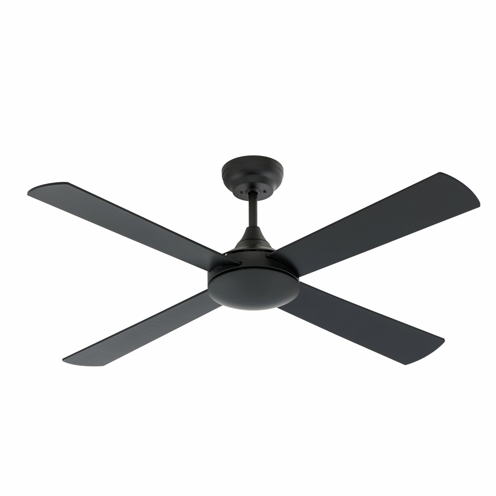 Arlec 130cm Matte Black Boston II 4 Blade Ceiling Fan - Remote, 6 Speed, 30W DC, DCF2027