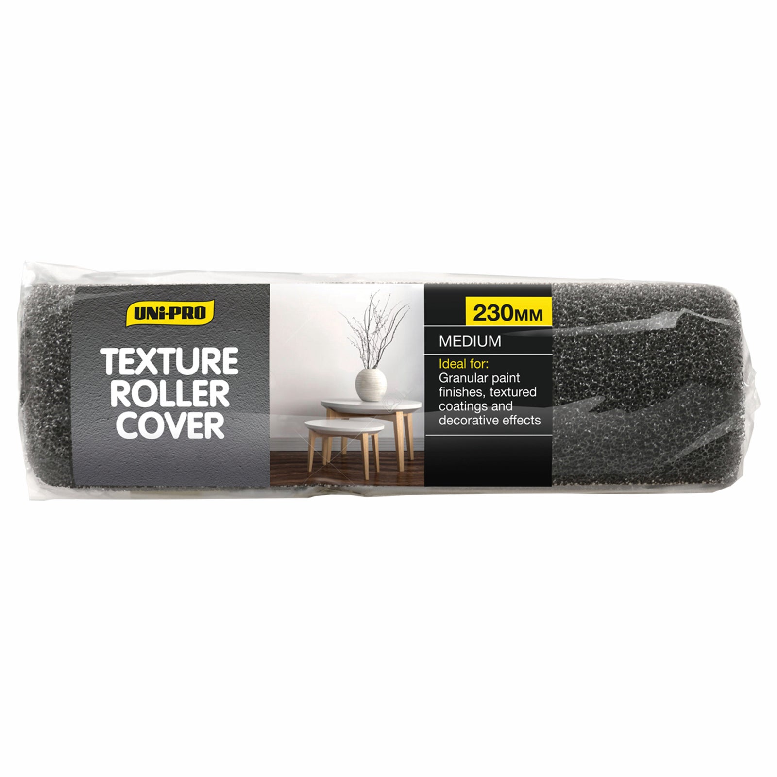 Uni-Pro 230mm Medium Foam Texture Roller Cover for Granular & Textured Paint Finishes