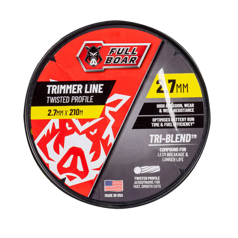 Full Boar 2.7mm x 210m Twisted Profile Trimmer Line - Bulk Whipper Snipper Cord