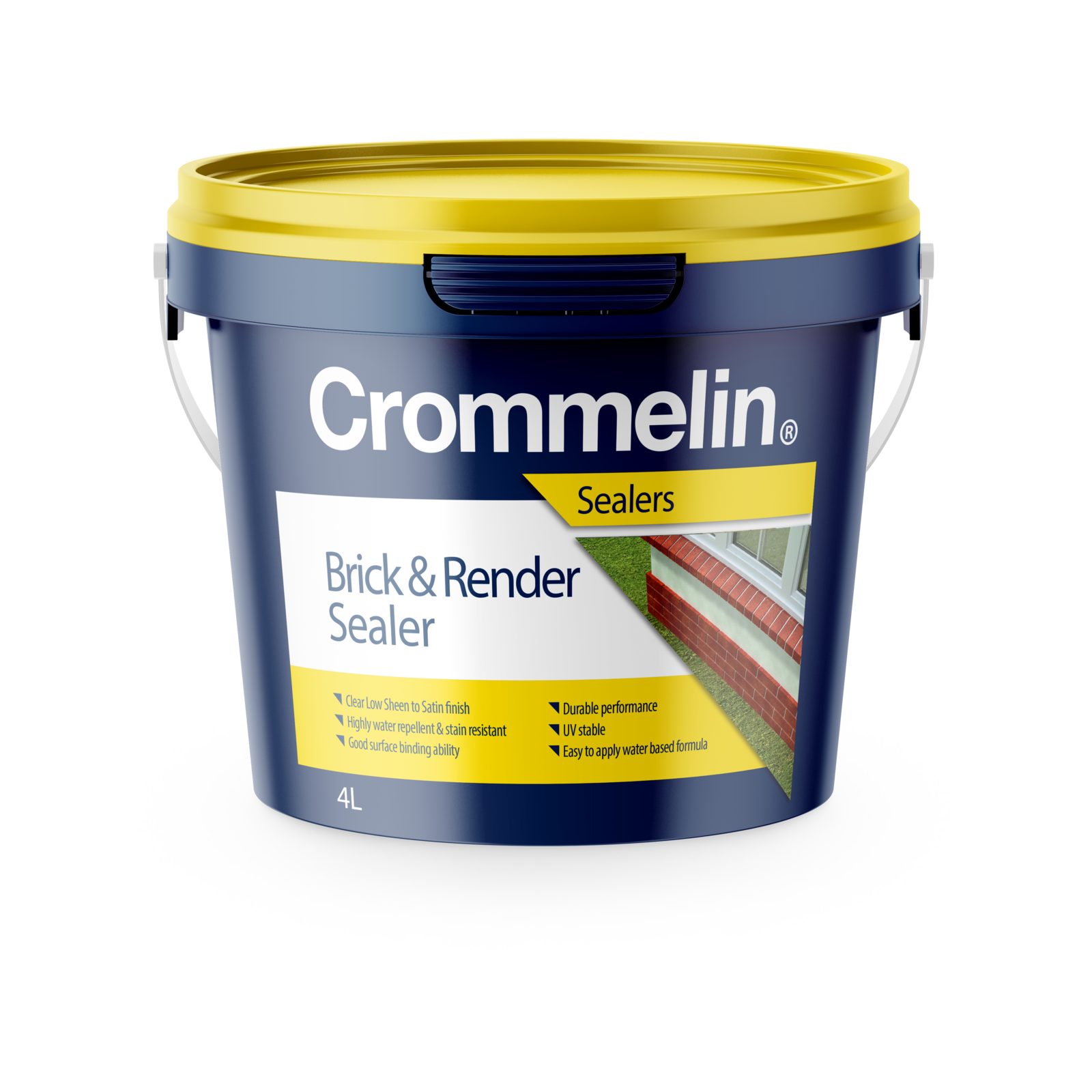 Crommelin 4L Water Based Brick & Render Sealer Clear When Dry Low Sheen