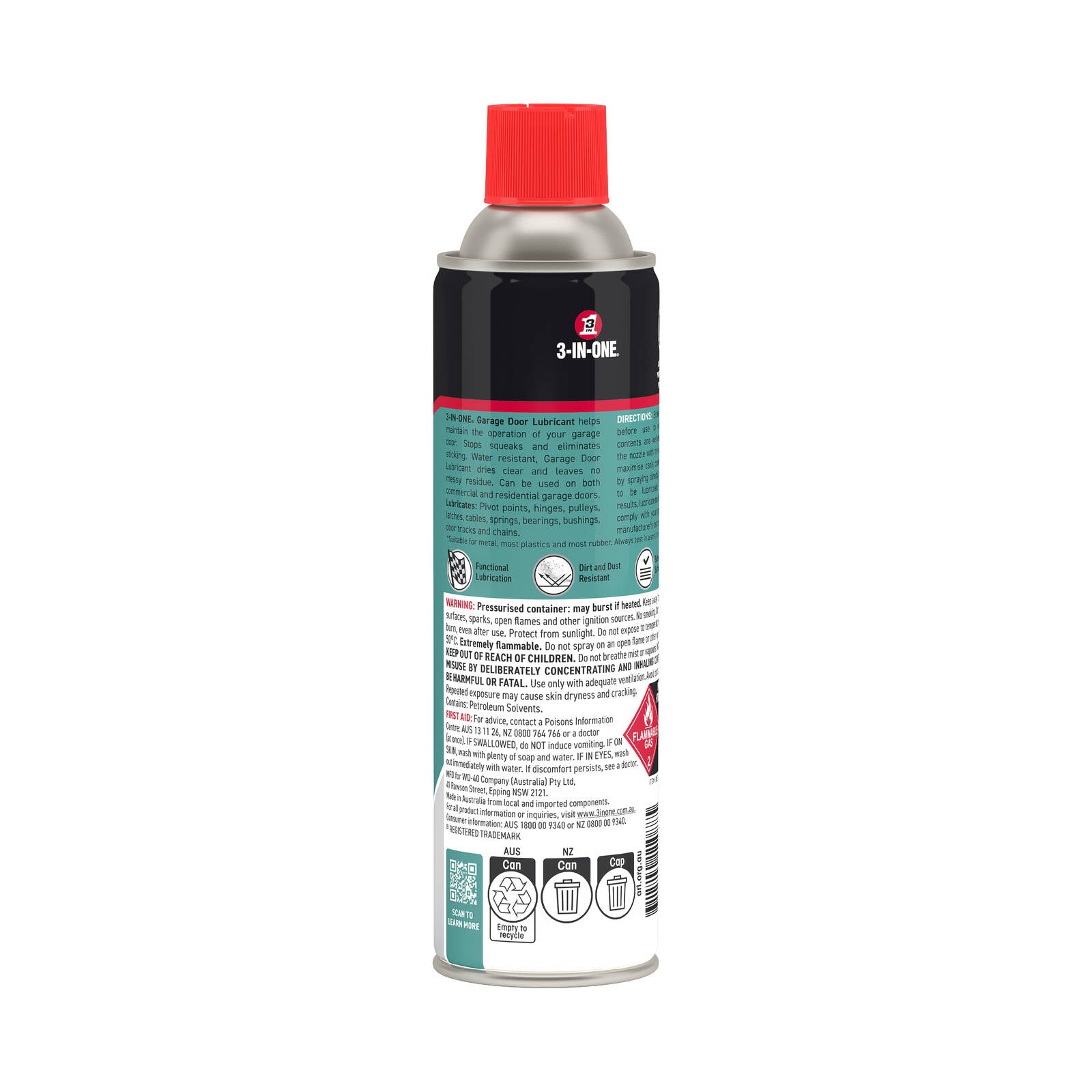3-IN-ONE Professional Garage Door Lubricant Aerosol, 300g