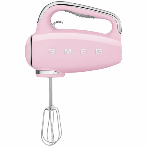 Smeg 50s Retro Style Hand Mixer - 250W, 9 Speeds Plus Turbo, Backlit LED Display, Pink - HMF01PKAU