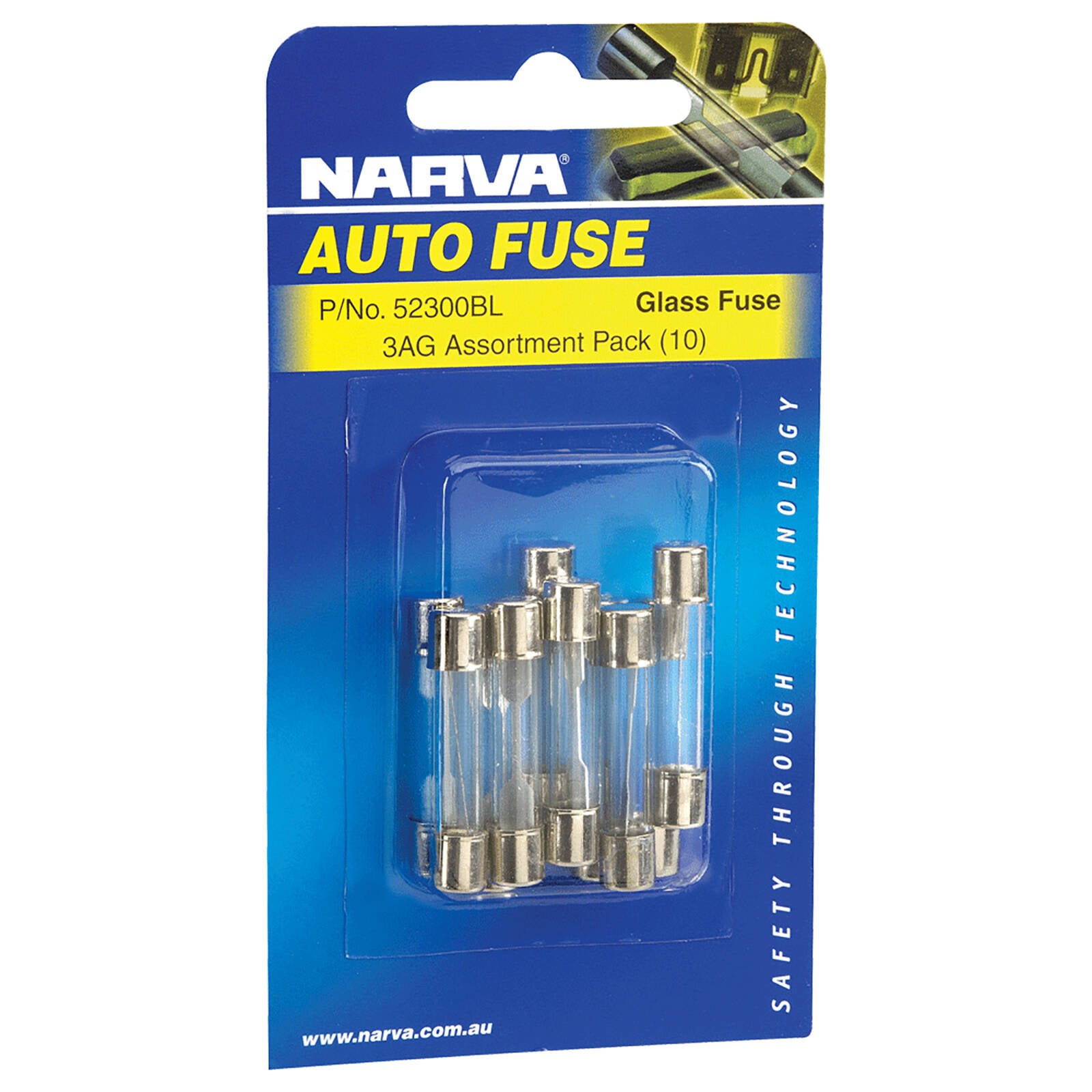Narva 3AG 2-30A Automotive Glass Fuse Assortment 10 Pack 52300BL