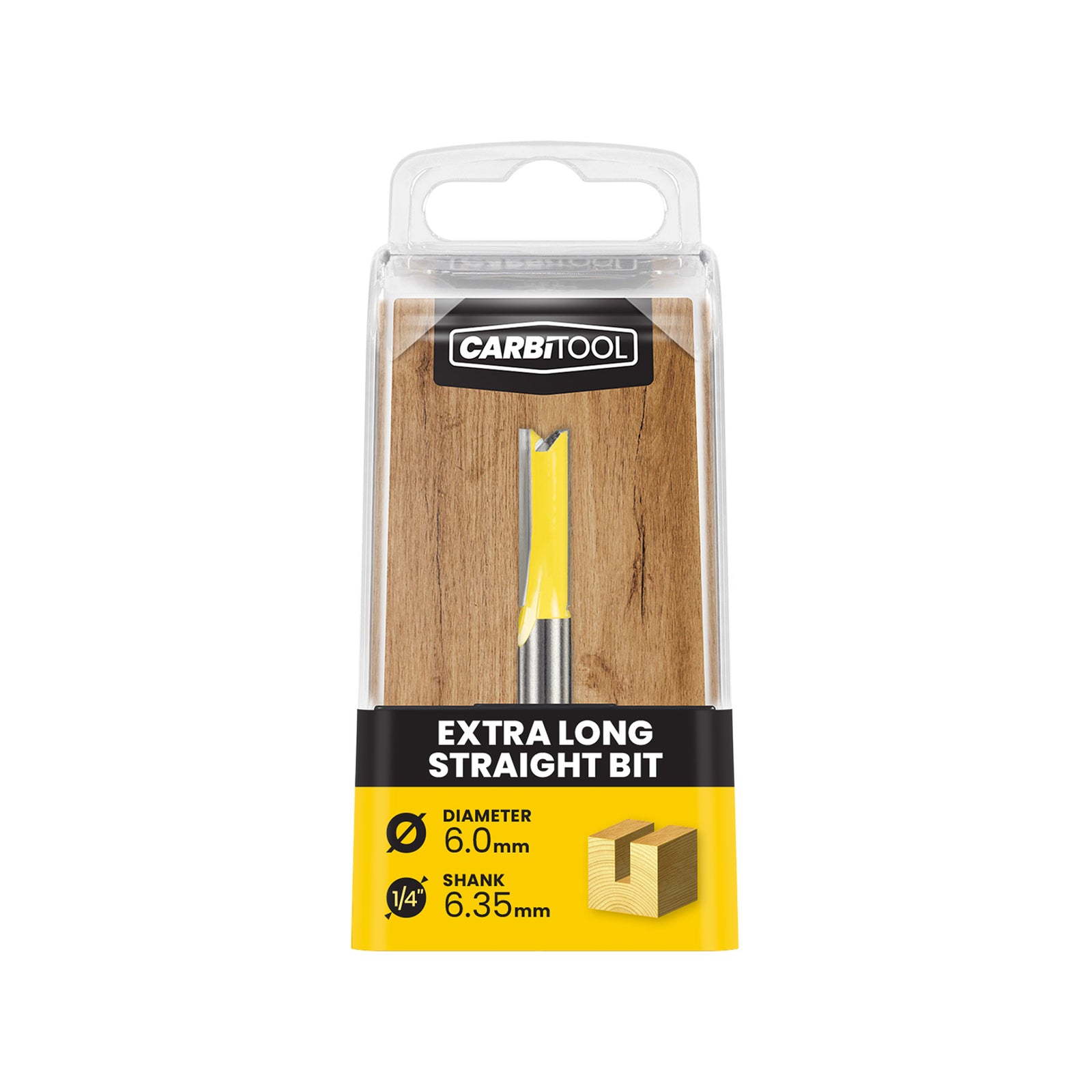 Carbitool 6.00mm TCT XL Extra Long Straight Router Bit, Double Flute