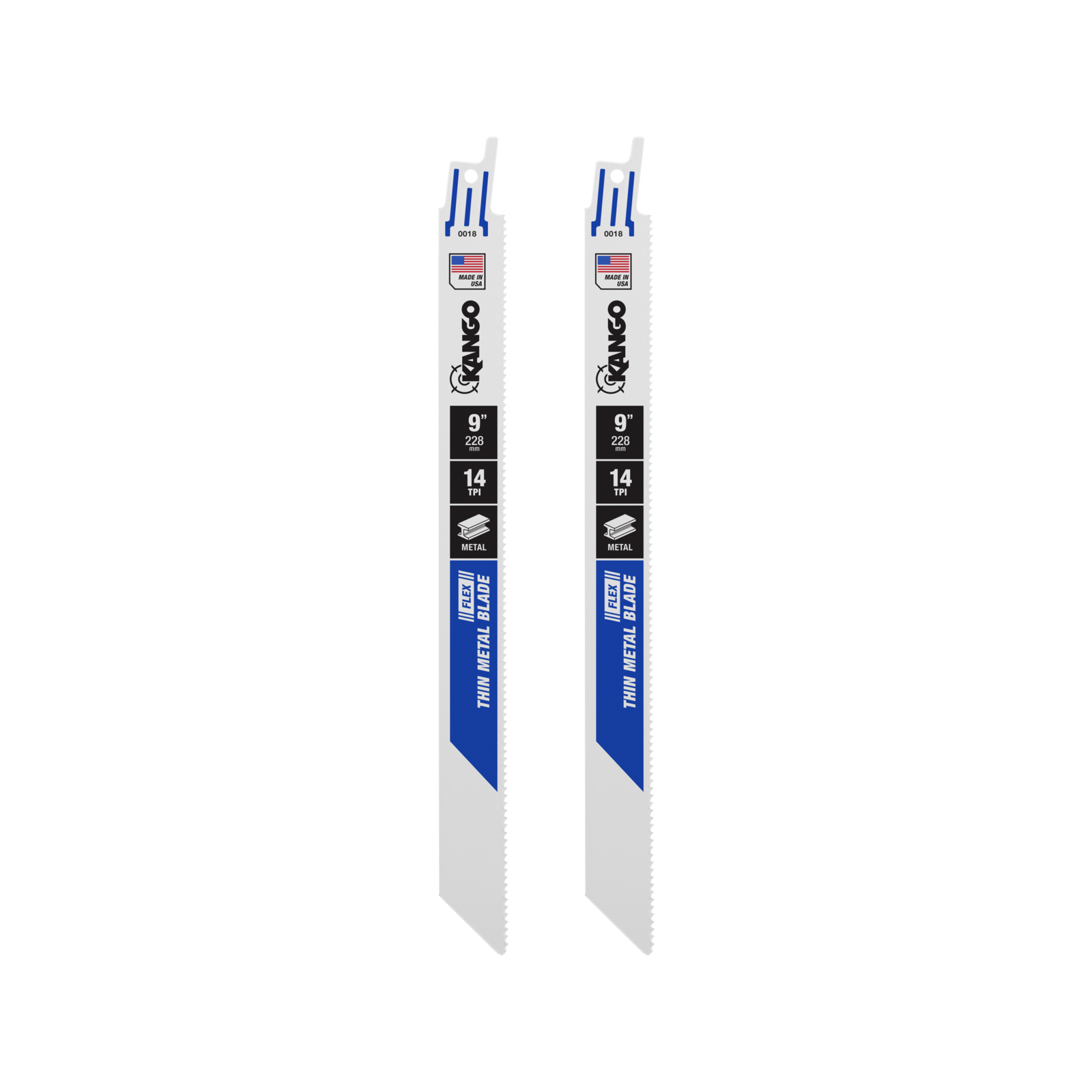 Kango 9 Inch 14 TPI Metal Flex Reciprocating Saw Blades, 2 Pack