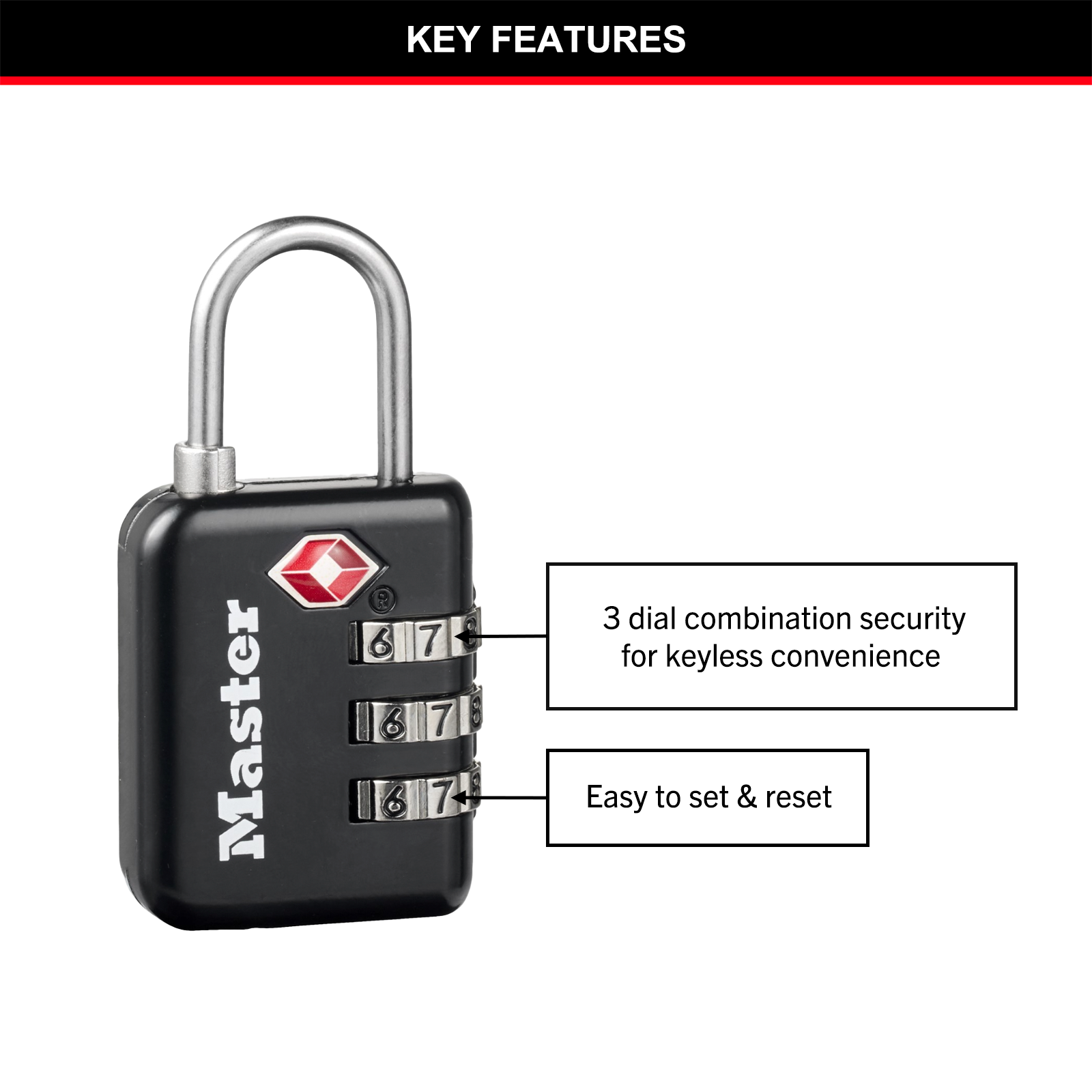 Master Lock 30mm Brass Steel Luggage Combination Padlock
